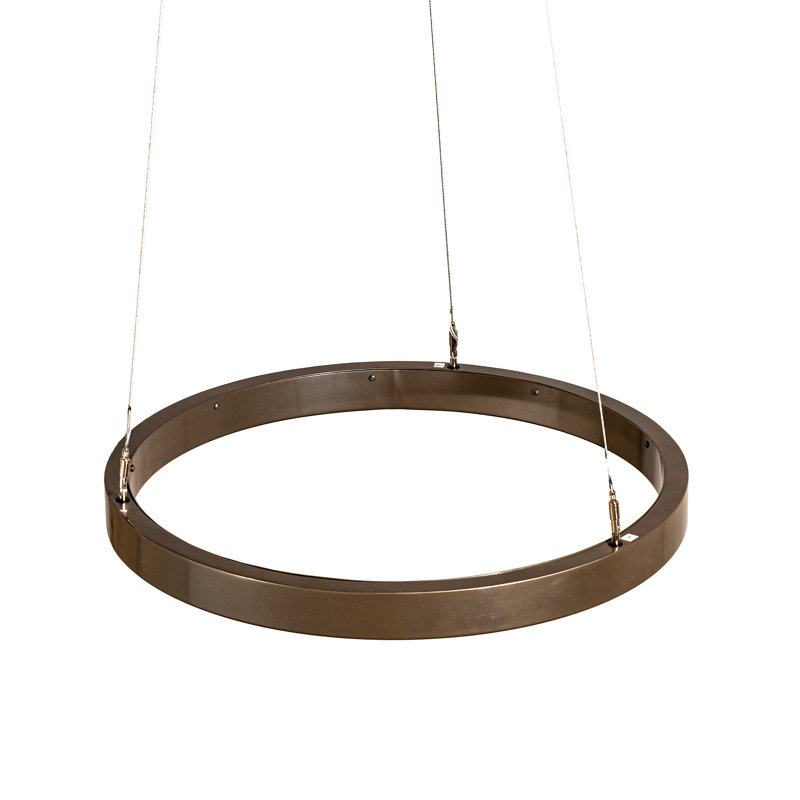 Anillo Halo Matte Black and Bronze LED Pendant Light