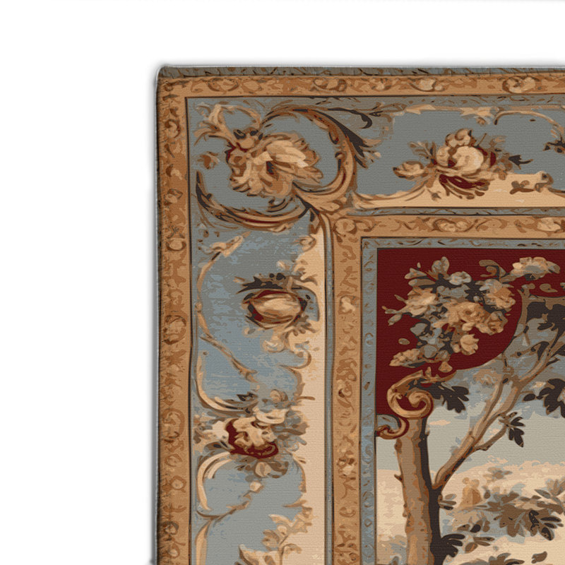 Tapis beige français d'intérieur et d'extérieur, Rectangle 4pi x 6 pi