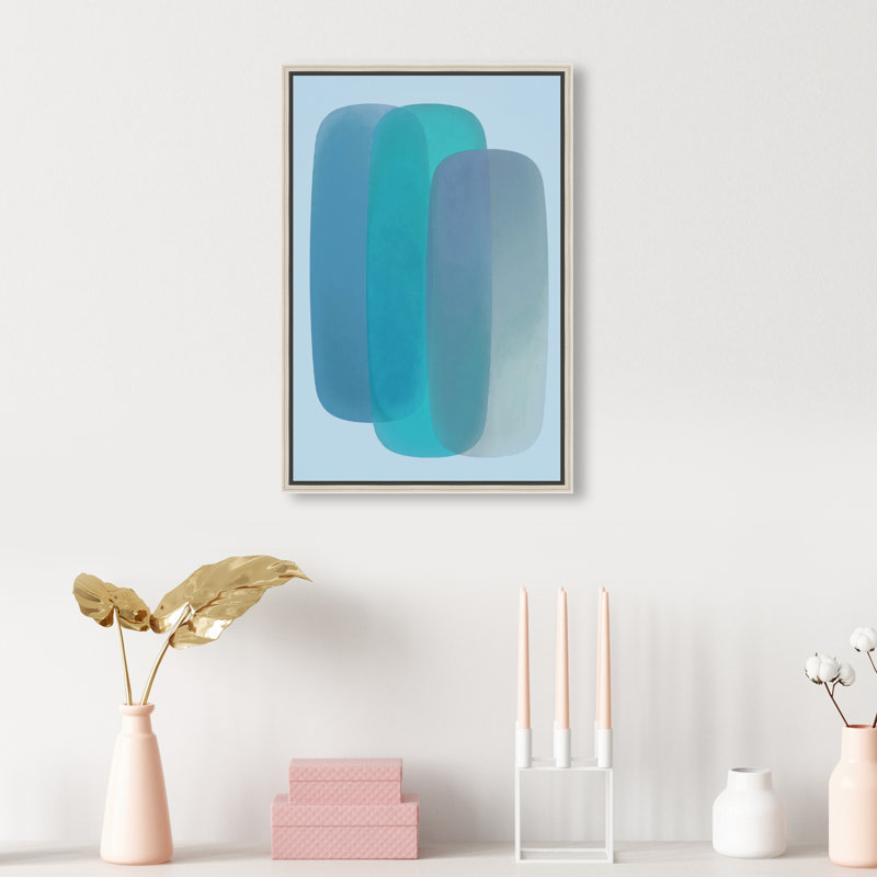 Teal Gradients Print by Oliver Gal, 16"H x 11"W, Silver Floater Frame