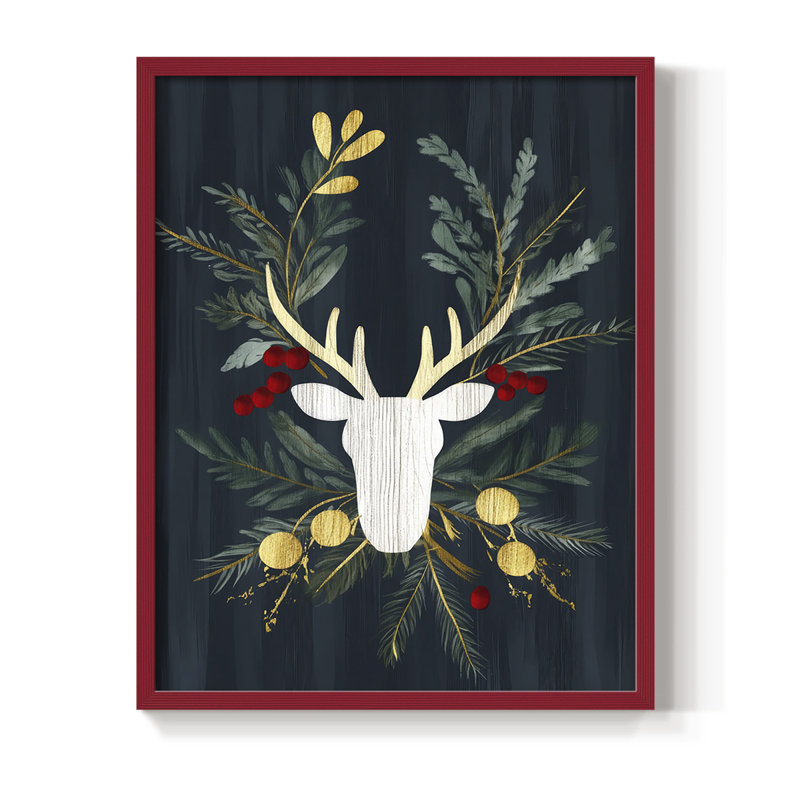 Reproduction encadrée - bois massif, H 21 po x l 17 po, Rouge