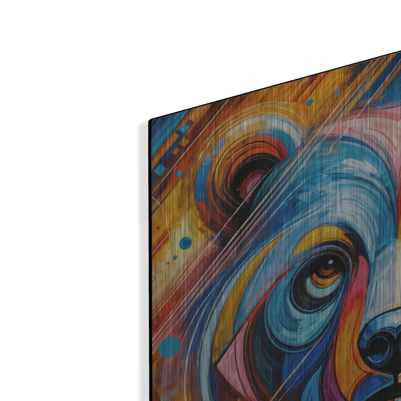  «Bear Portrait Abstract» par Rey Klimt, art mural en métal, 36 po x 36 po, H 24 po x l 24 po