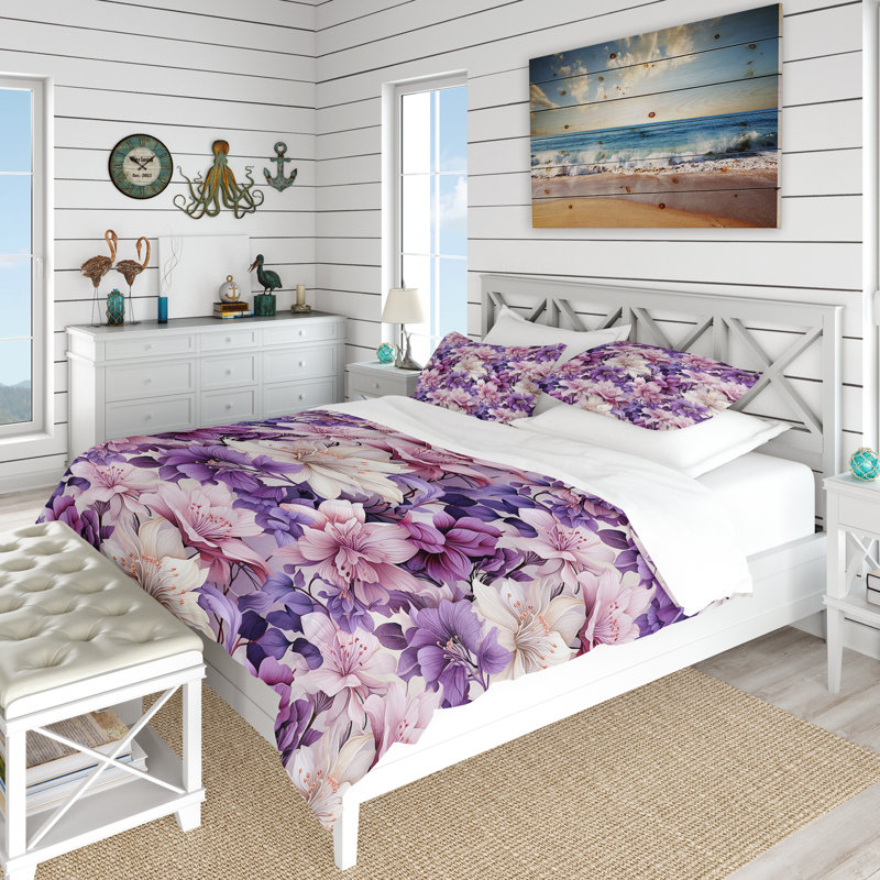 Literie Orchid Dream Tropical Pattern I, Housse de couette pour très grand lit et 2 très