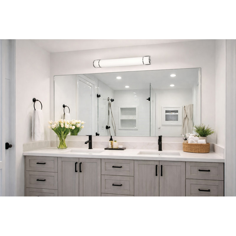 Pacific - Luminaire de meuble-lavabo à DEL - l 36 po - Nickel satiné, L 36 po