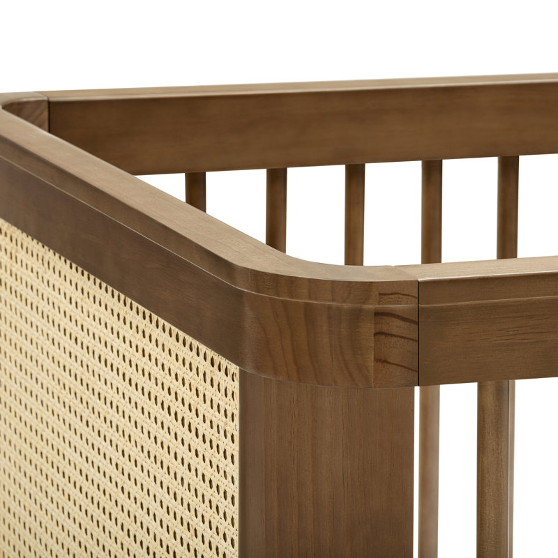 Marin with Cane 3-in-1 Convertible Crib, Natural/Walnut