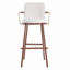 Tabouret de bar industriel moderne avec structure en métal et accoudoirs courbés