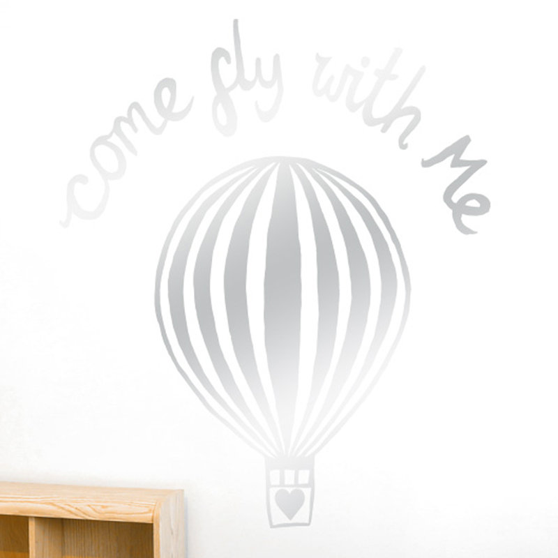 Wall Decal, Shiny Silver, Large
