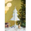 Décoration d'arbre de Noël en fer - 12 po x 6 po x 22 po - blanc, doré