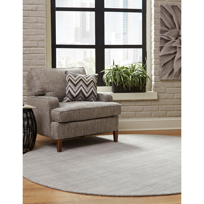 Tapis uni / rayé couleur gris-ivoire Manoir Liabah, L 44 po x L 64 po