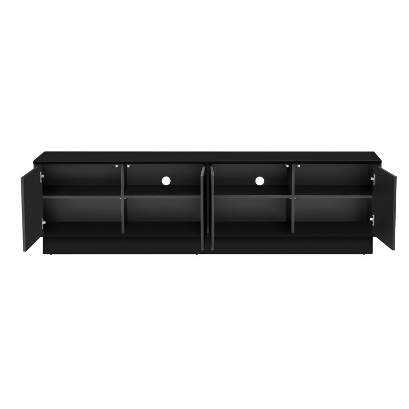 Meuble télé élégant avec lumières DEL, Noir
