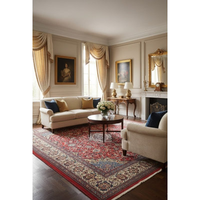 Tapis rouge semi-antique écarlate 10 x 14