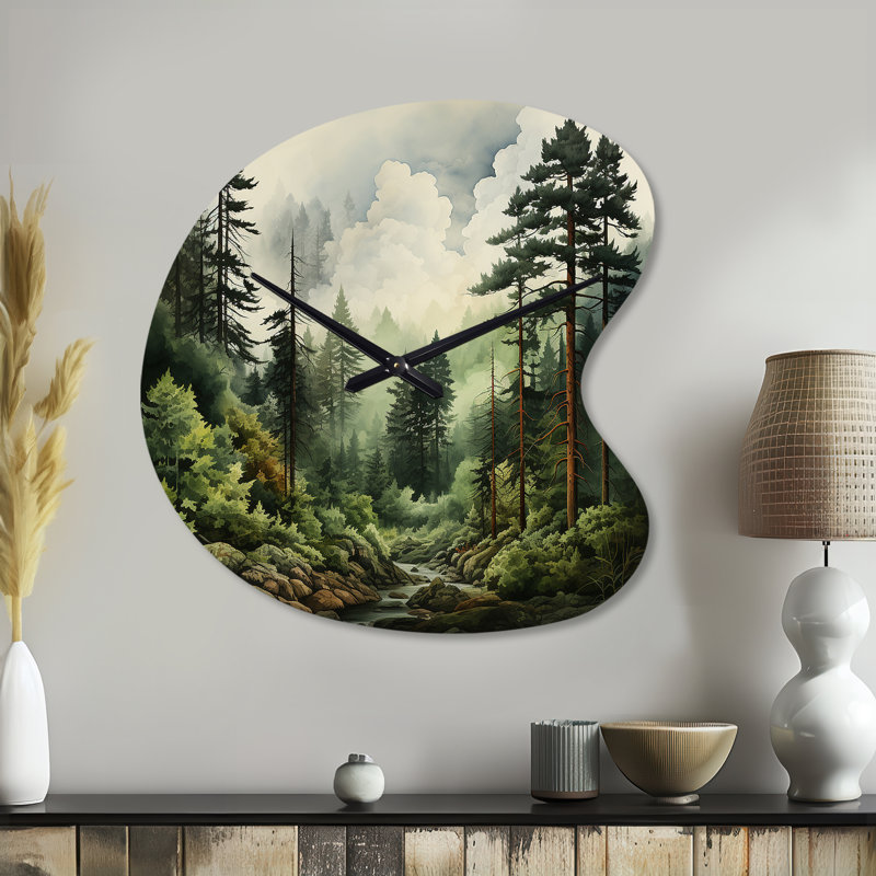 Forêt de pins - horloges murales asymétriques, Petit
