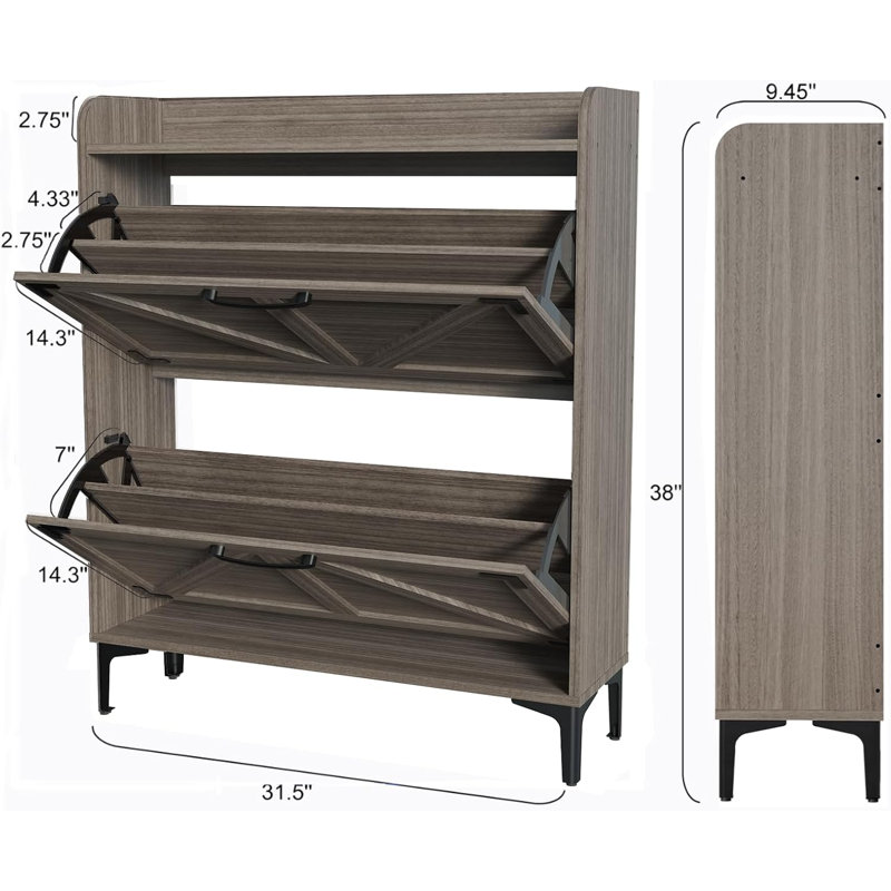 Shoe Cabinet With Flip Drawer