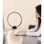 Lampe de table moderne à DEL intégrée avec gradateur à 3 voies et port de charge USB, finition noire Circle-259836419