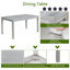 Ensemble de table de salle à manger 6 pièces en bois, table de salle à manger en bois avec 4 chaises rembourrées et banc pour 6 personnes, ensemble de table de salle à manger rectangulaire avec décoration en cristal pour la cuisine, la salle à manger, gris argenté