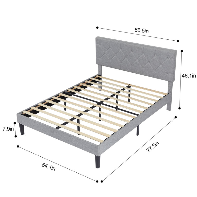 Ensemble de chambre à coucher avec cadre de lit et table de chevet 2 pièces (ensemble de 2), Double