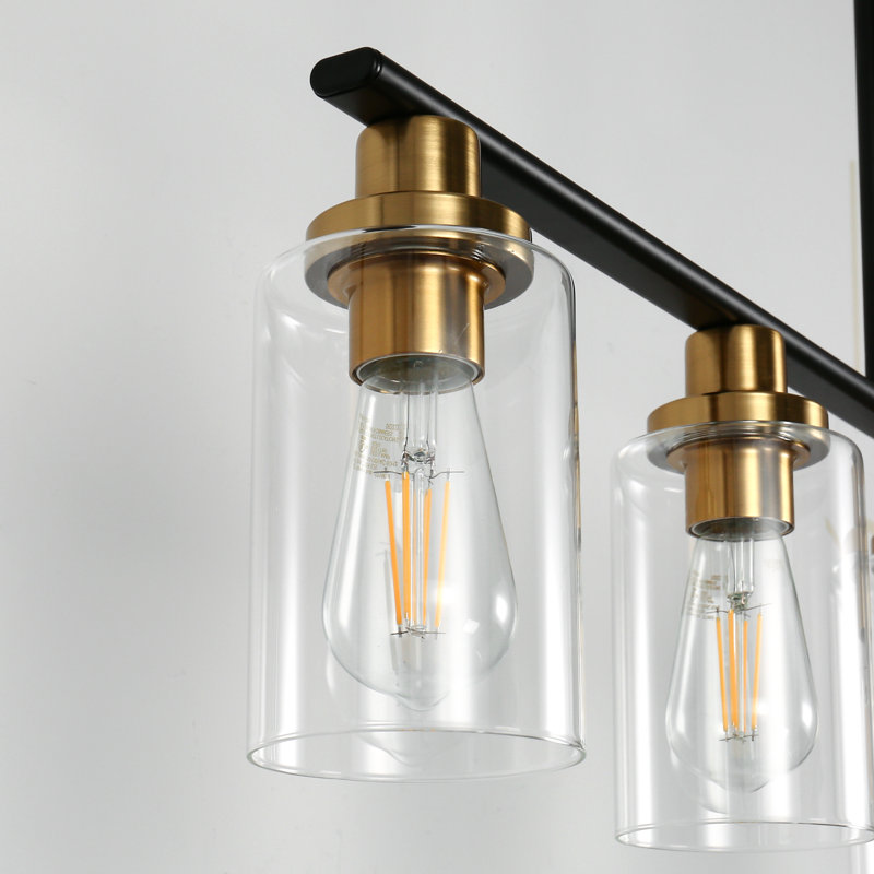 Luminaire suspendu pour îlot de cuisine 5 lumières Asa, Noir