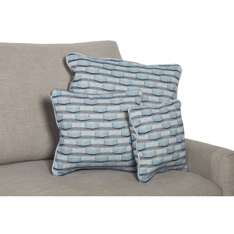 Geometric Square Pillow Cover & Insert, 16" x 16", Mocha, Natural Fiber