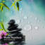 Rideau de douche en pierre noire avec 12 crochets Zen Garden-580548309