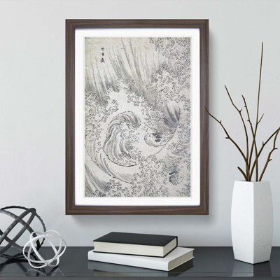 Wave Sketch by Katsushika Hokusai - Framed Print
