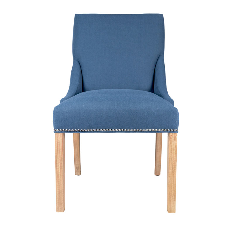 Anaisia 19'' H Upholstered Parsons Chair, Natural, Denim