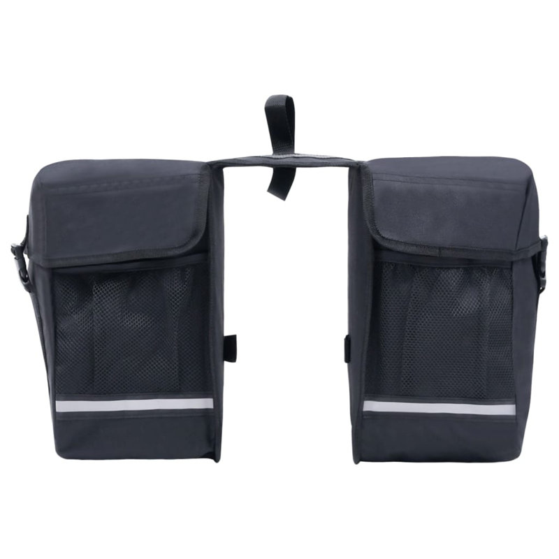 vidaXL Double Bicycle Bag for Pannier Rack Waterproof 9.2 gal Black