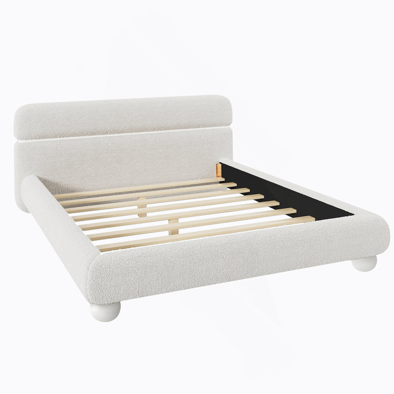 Curve-Shaped Design Contemporary Upholstered Bed