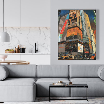 Illuminated New York City Street - Contemporary Canvas Art