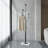 Steel Freestanding 8 - Hook Coat Rack with Elegant Marble Base, Rectangular Tube Tree-Shaped Style