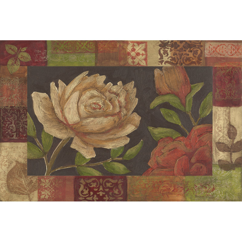Floral Patchwork I by Megan Meagher - Wrapped Canvas Painting, 30cm H x 46cm W