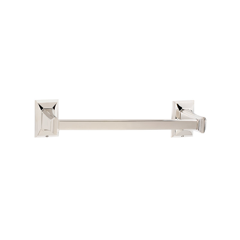 Geometric Wall Mounted Towel Bar, Polished Nickel
