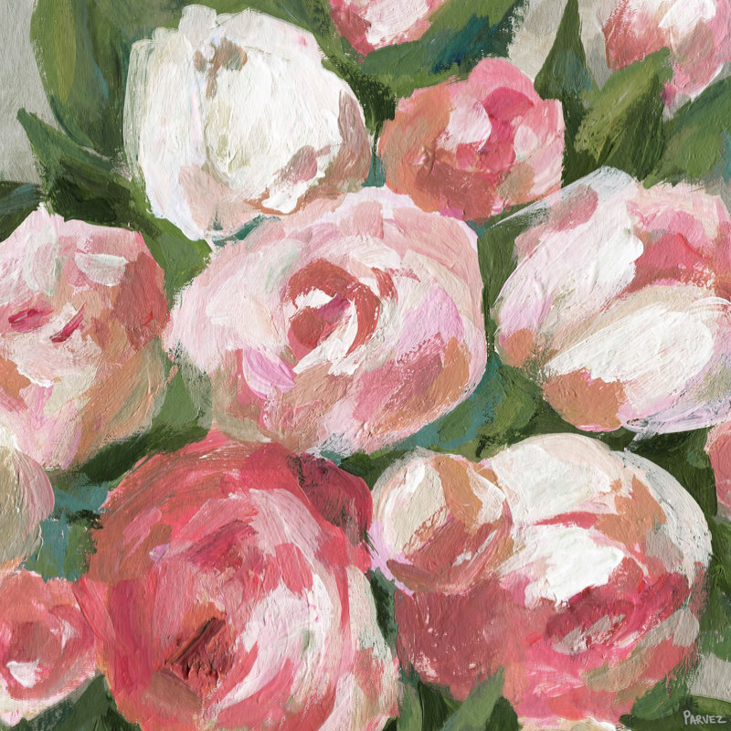 «Pink Tulip Zoom» par Parvez Taj - peinture sur toile tendue, H 32 po x l 32 po x P 1,5 po