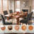 54-84" Extendable Rectangular Dining Table for 4-8 People, Wood Kitchen Table, Includes Table Runner- Walnuts-100948105