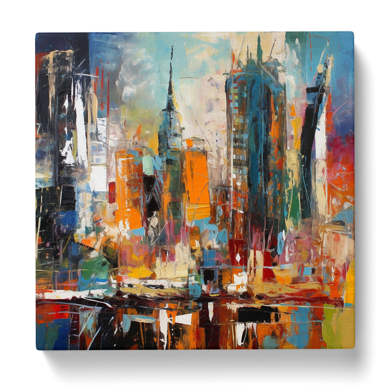 Modern Wall Art - Wrapped Canvas - Framed Print, 50cm H x 50cm W x 3cm D