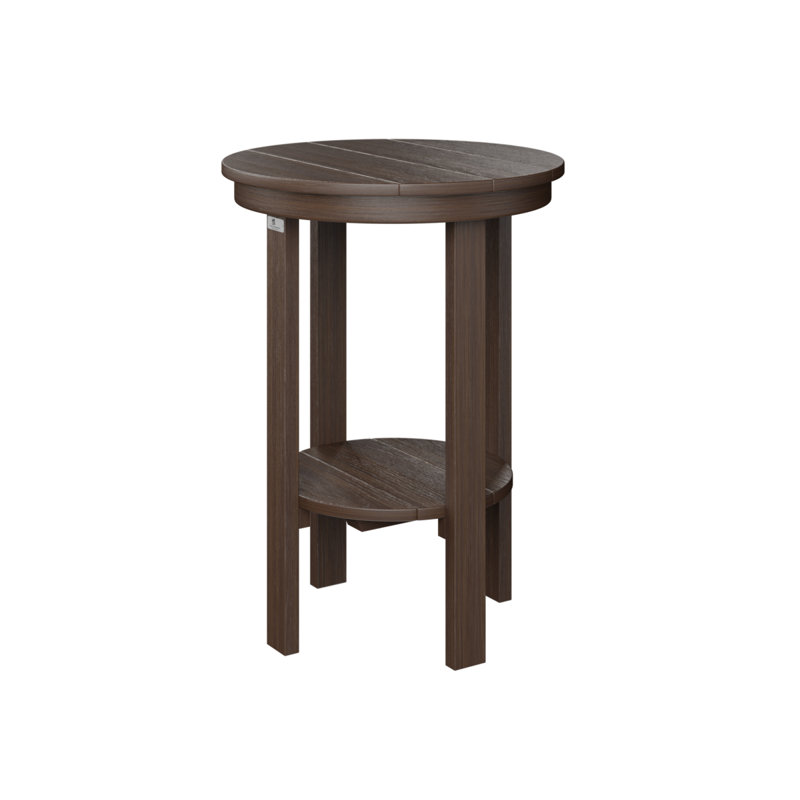 Outdoor Round End Counter Table, Brazilian Walnut