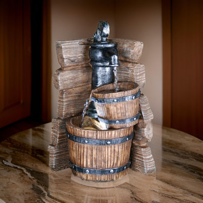 Dan Weather Resistant Cascade Fountain with Light