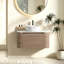 Meuble-lavabo Erba de 30 po avec lavabo, armoire murale en chêne miel avec porte-serviettes gratuit, conception de lavabo simple en céramique de Carrare blanc, sans drain et robinet, pré-assemblé-686645990-686645991