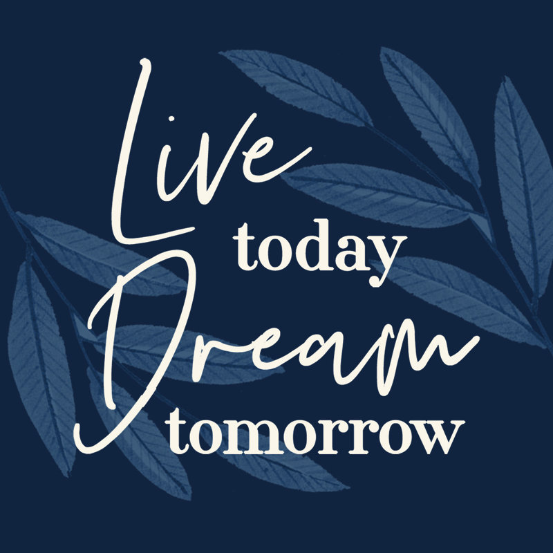 Live Today Dream Navy - Wrapped Canvas Art Prints, 76cm H x 76cm W 