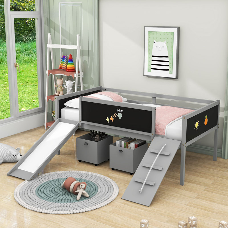 Harvester Kids Twin Loft Bed, Gray