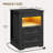  17.7" Farmhouse Nightstand with Gun Drawer, End Table with LED Light & Charging Station-1140277316