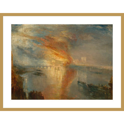 «The Burning of the House of Lords and Communs» par Joseph Mallord, William Turner, impression giclée encadrée