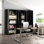 Armoire de rangement en métal 71 po avec portes verrouillables et 4 tablettes réglables, armoire en acier robuste pour garage, buanderie, bureau ou entrepôt, noir