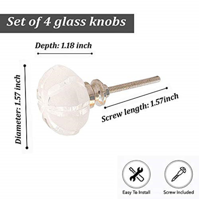 Ensemble de boutons surdimensionnés 1,57 po, Transparent