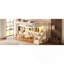 Lit mezzanine industriel en métal Queen avec bureau intégré, prises électriques, bande lumineuse DEL, panneau perforé et escalier de rangement, blanc