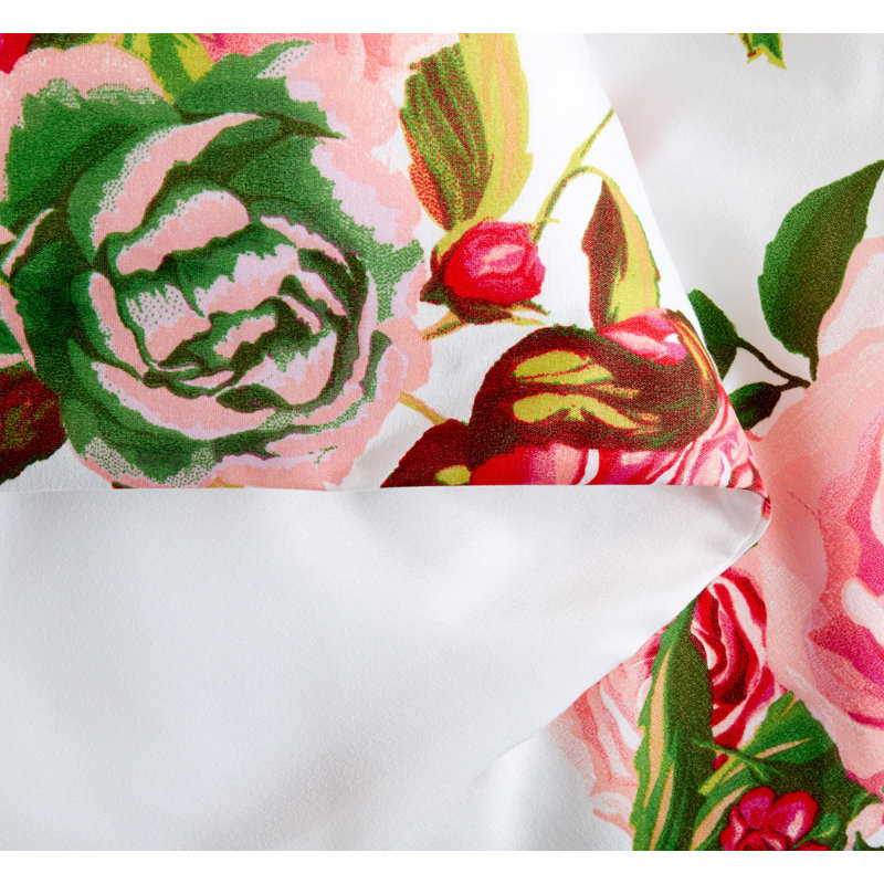 Ensemble de housse de couette à motif floral roses roses, Housse de couette grand et 2 taies d'oreiller stan
