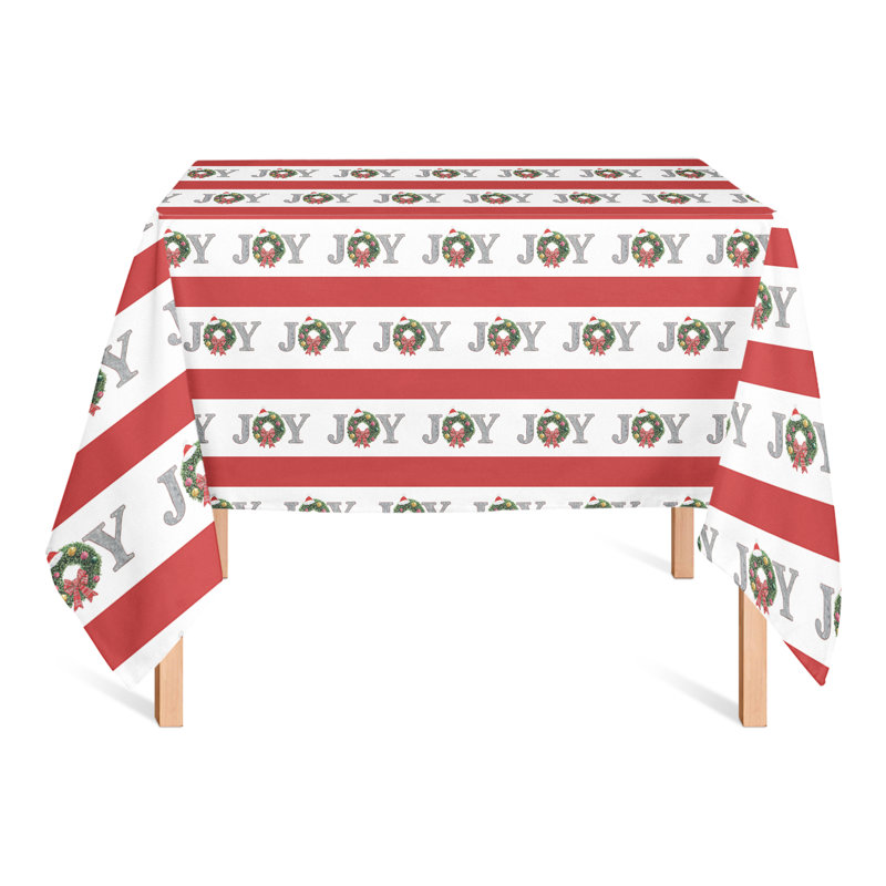 Joy Wreath Stripes Tablecloth