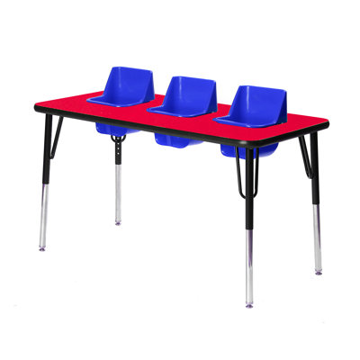 Laminate Adjustable Rectangle 3 Students Activity Table & Chairs
