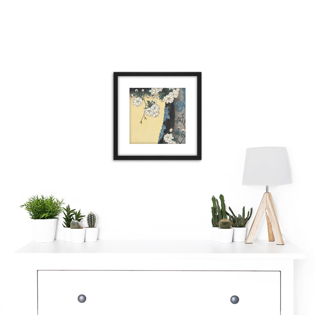Mossy Trunk And Cherry Blossoms by Hiroshige - Single Picture Frame Print