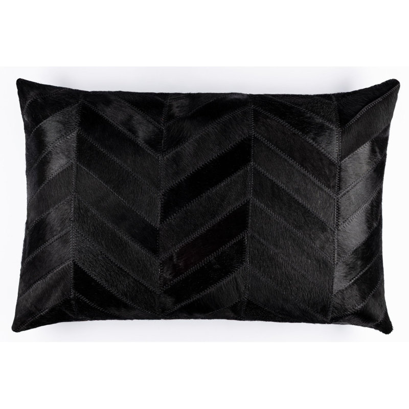 Coussins décoratifs en cuir de vache Canvello, H 16 po x l 24 po, Rectangle