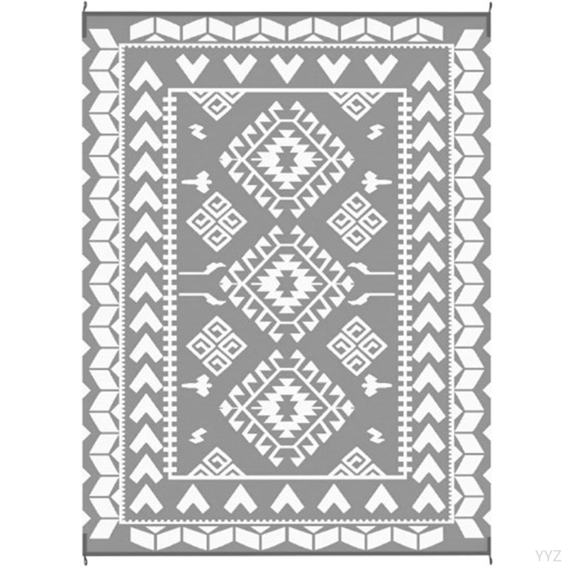 Tapis d'extérieur pour le patio pour la décoration, tapis de camping extérieur portable, tapis réversible