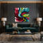 Aquarelle abstraite, art mural sur toile rouge-408640195